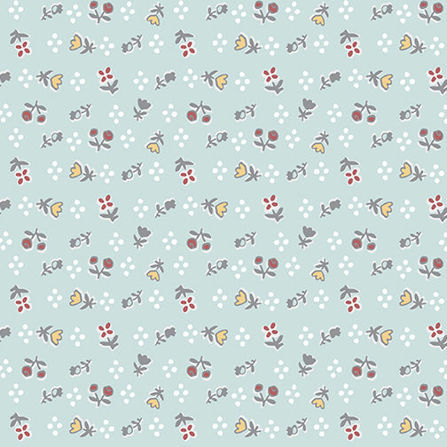 Light Turquoise Feed Sack Floral - Farm Fresh - Clearance