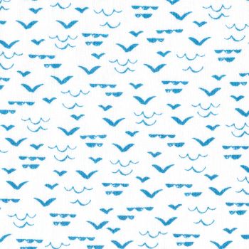 Birds Flying on White - Nautical Fish 